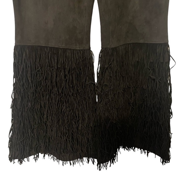 RARA AVIS BY IRIS APFEL BLACK FRINGE FAUX SUEDE STRETCHY‎ PANTS SIZE 3XL - NWT - Picture 3 of 6